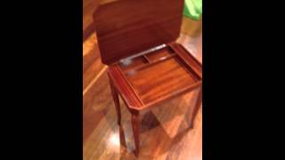 European parquetry dressing table with swiss music box playing quotIsle of Capriquot [upl. by Bertle]