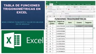 Tabla funciones trigonométricas en Excel [upl. by Sunda]