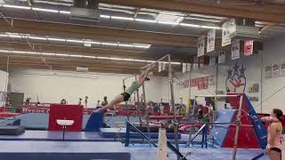 Delaney Reeves 2024 Full set on bars Level 10 [upl. by Ahsienet]