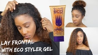 SLAY A WIG USING ECO STYLER GET GLUED GEL  NO GOT2B GELGLUE  LACE WIG INSTALL  HAIRVIVI [upl. by Leuqram]