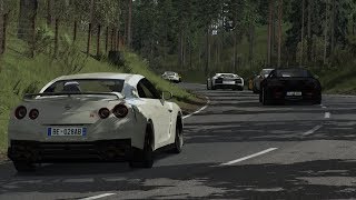 Nissan GTR MY17 amp Supercars on Countryside roads  Assetto Corsa [upl. by Kola]