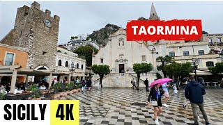 SICILY ITALY 🇮🇹 4K Taormina — Walking Tour [upl. by Aehta]