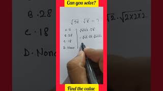 Nice square root math Find the value shortvideo maths simplfication mathstricks vairalvideo [upl. by Leirua]