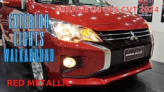 2024 Mitsubishi Mirage G4 GLS CVT Red Metallic  EXTERIOR LIGHTS WALKAROUND [upl. by Clein355]