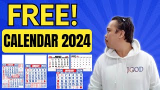 FREE CALENDAR 2024  COMMERCIAL CALENDAR 2024  PNG FILES  WORD FORMAT  PDF FILES [upl. by Ohl]