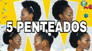 5 PENTEADOS PARA FESTAS CABELO CRESPO CURTO [upl. by Ardyaf]