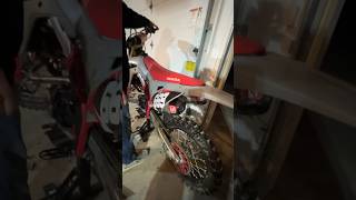 Yoshimura RS9 first start on Trevors 2021 CRF250r [upl. by Einnoc910]