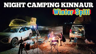 Vlog 355  ROADSIDE ही रुकना पड़ गया आज 💢 NIGHT GROUP CAMPING WINTER SPITI [upl. by Norre]