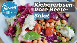 Kichererbsensalat mit Roter Bete  eine komplette und vollwertige Mahlzeit [upl. by Hellah]