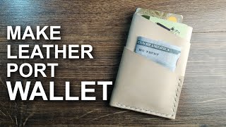 How to make minimal leather port wallet  Card holder  DIY  ASMR [upl. by Arbed412]