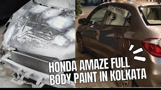 Honda Amaze full body paint in KolkataCar Denting and PaintingMistry car repairLokenath Motors [upl. by Eceinhoj]