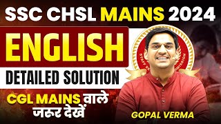 SSC CHSL Mains English Detailed Solution  SSC CHSL 2024  Gopal Verma Sir ssc chsl english [upl. by Ponce920]