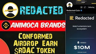 REDACTED COIN  AIRDROP EARN POINTS amp CONVERT FOR RDAC TOKEN 💰 FREE AIRDROPS OPPORTUNITY [upl. by Yerocaj]