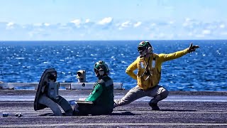 USS Harry S Truman Flight Deck Ops • Ionian Sea 2022 [upl. by Haim574]