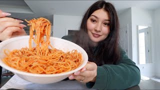 New Mom QampA  Spaghetti Mukbang  Karlee Steel [upl. by Ulani]