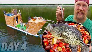 Catch amp Cook Crappie On Sebago Lake  DAY 4 of 7 Waterworld Survival Challenge Season 2 Pirate Ship [upl. by Aneev]