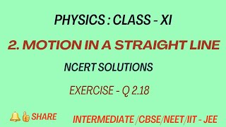 Physics  Class 11  Motion in a straight line  NCERT Solution Ex 218  Chapter  Exercise 218 [upl. by Enoid]