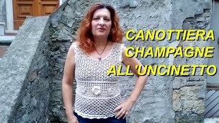 CANOTTIERA ESTIVA ALLUNCINETTO CROCHET TOP TUTORIAL FOR BEGINNERS [upl. by Kavita492]