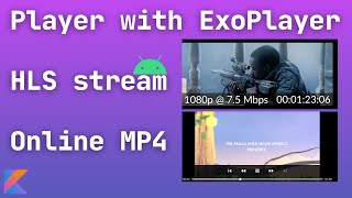 android exoplayer kotlin tutorial  android HLS stream player  android online mp4 file player 2021 [upl. by Valentia]