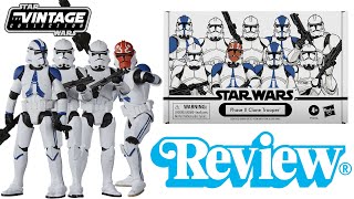 The Vintage Collection Phase II Clone Trooper 4 Pack Army Builder Review [upl. by Arbrab107]