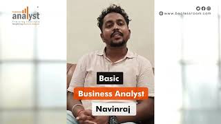 Business Analyst Training Institute  Navinraj  Student Review [upl. by Attesor]