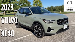 2023 Volvo XC40 B5 Plus Dark in Sage Green Metallic  Walkaround with Heather [upl. by Owain]