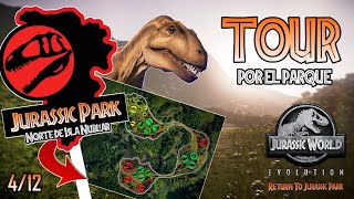 Jurassic Park Norte de Isla Nublar  TOUR por el Parque 4 de 12  Jurassic World Evolution [upl. by Eliak866]