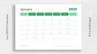 Printable Jan 2023 Calendar Template Free Download [upl. by Cyb]