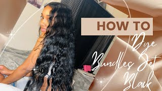 How to Dye Bundles Jet Black in 15 Minutes [upl. by Attenej761]