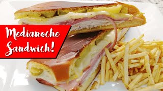 Medianoche Sandwich  Classic Cuban Midnight Media Noche Sandwich Recipe Miami Style [upl. by Elleivad122]