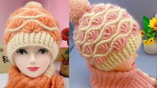 Beautiful pattern crochet hat tutorial for sharing [upl. by Lebezej]