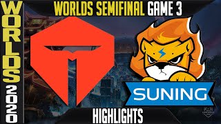 TES vs SN Highlights Game 3  Semifinals Worlds 2020 Playoffs  TOP Esports vs Suning G3 [upl. by Boris]