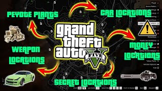 GTA 5  All New 2024 Secret Money Rare Cars Weapon Locations amp Peyote plants Story mode [upl. by Onoitna409]