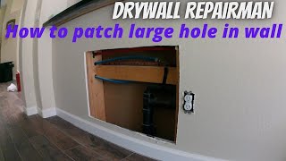 How to patch hole in wall easy drywall repair patching step by step patching process from a pro [upl. by Nagaer]