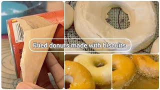 canned biscuits donuts  how to make glazed doughnuts at home 1 ingredient easy [upl. by Chandler]