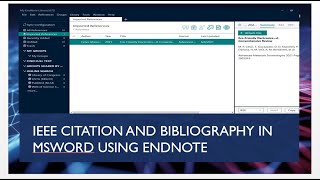 how to insert IEEE citation and bibliography in msword using endnote IEEE references short shorts [upl. by Oriana]