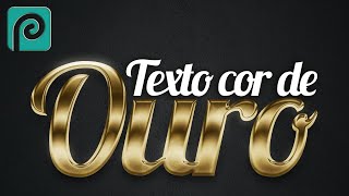 COMO CRIAR TEXTO COR DE OURO NO PHOTOPEA [upl. by Arreik]