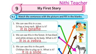 5th std English term 1 unit 9 my first story Ennum Eluthum English work book ans key pg no 98104 [upl. by Atsirtal106]