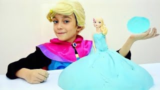 COMO FAZER MASSINHA do FROZEN ★ DIY GIGANTE ★ Receita de PlayDoh caseira muito divertida de fazer [upl. by Dalohcin]