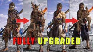 All Armor Sets Showcase  Outfits amp Upgrades  Black Myth Wukong [upl. by Joshuah]