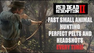 Red Dead Redemption 2  Fast Small Animal Hunting  Perfect Pelts and Headshots Every Time [upl. by Abercromby]