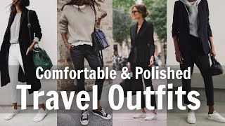 AIRPORT TRAVEL OUTFITS  Comfortable Polished [upl. by Bronny]