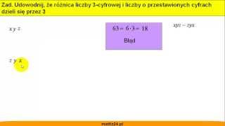 Dowody z wyrażaniami algebraicznymi  Zadanie  Matfiz24pl [upl. by Aniretak918]