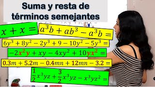 Reducción de TERMINOS SEMEJANTES  Suma y resta de términos semejantes [upl. by Edy898]