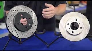 Whats the difference between cross drilled slotted and vented rotors  Andys Auto Sport [upl. by Minardi763]