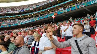 ENGLAND FANS SINGING SOUTHGATE YOURE THE ONE BEFORE ENGLANDS EURO 2020 SEMI FINAL GAME VS DENMARK [upl. by Einattirb]