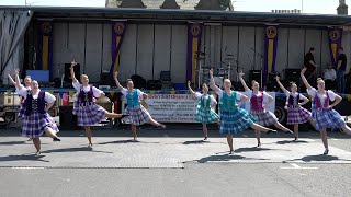 Scottish Highland dancing display to Highland Cathedral during 2023 Stonehaven Feein’ Market [upl. by Haleelahk]