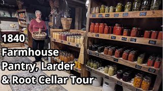 Preserving our Harvest Tour an 1840 Larder Pantry and Root Cellar [upl. by Neyuq]