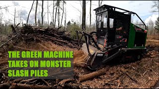 Forestry Mulching large logs in slash pile Eatonville Wa [upl. by Romie]