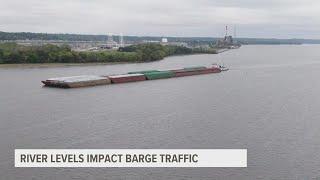 Low Mississippi River levels impact barge traffic [upl. by Hen]